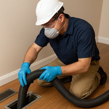 Technician cleaning air ducts in Goodlettsville